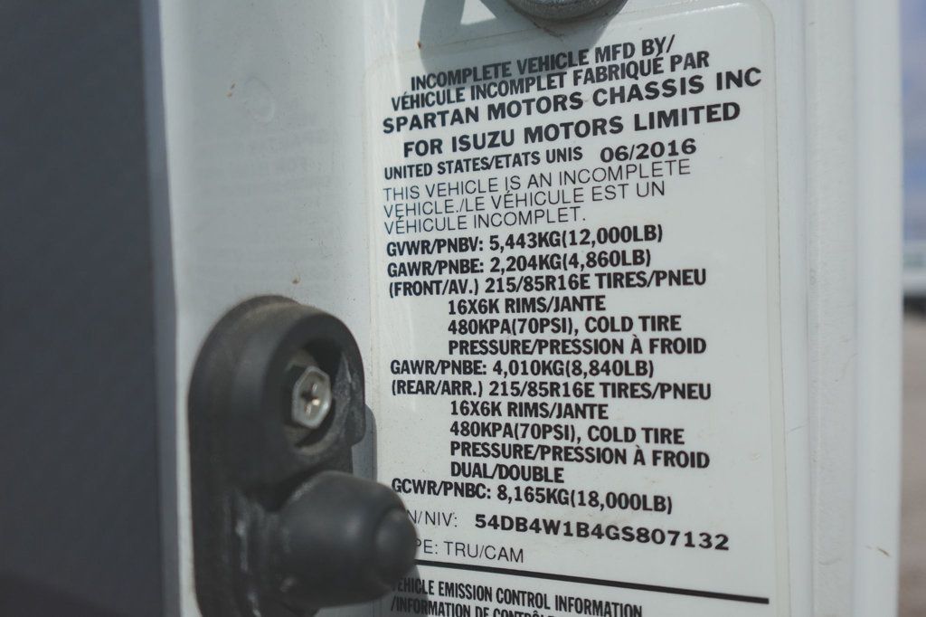 2016 Isuzu NPR (14ft Box with Rail Lift) - 23039393 - 43