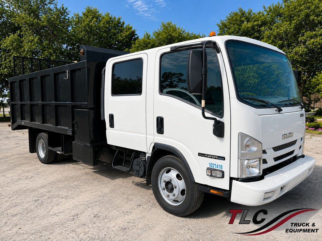 2016 Isuzu NPR HD CREW diesel w/ 16ft Landscape Body Steel Dump Truck - 23065778 - 0