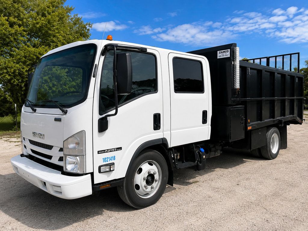 2016 Isuzu NPR HD CREW diesel w/ 16ft Landscape Body Steel Dump Truck - 23065778 - 1