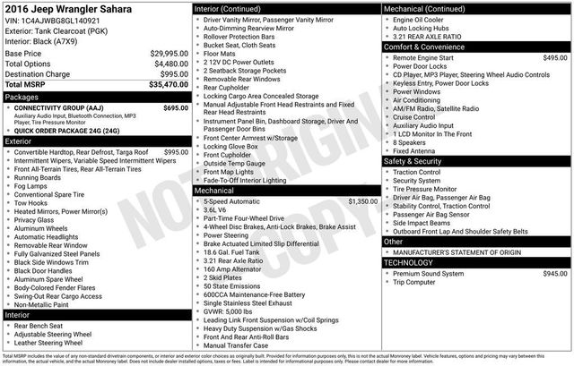 2016 Jeep Wrangler 4WD 2dr Sahara - 22929200 - 5