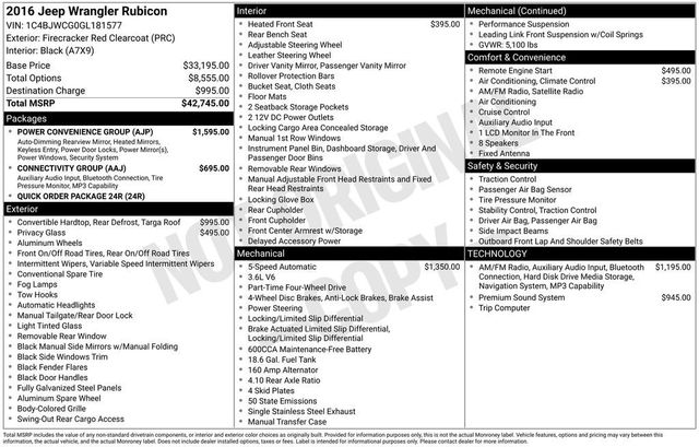 2016 Jeep Wrangler Rubicon - 23013665 - 5