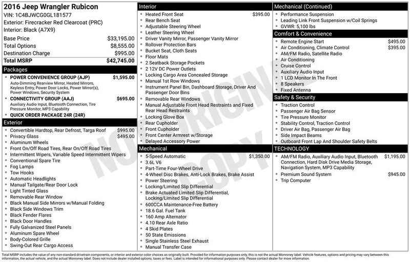 2016 Jeep Wrangler Rubicon - 23013665 - 5