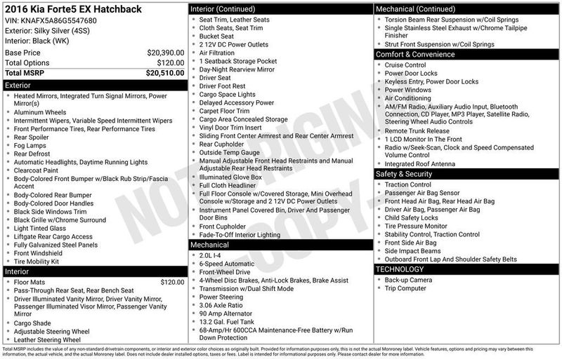 2016 Kia Forte 5-Door 5dr Hatchback Automatic EX - 22939110 - 5