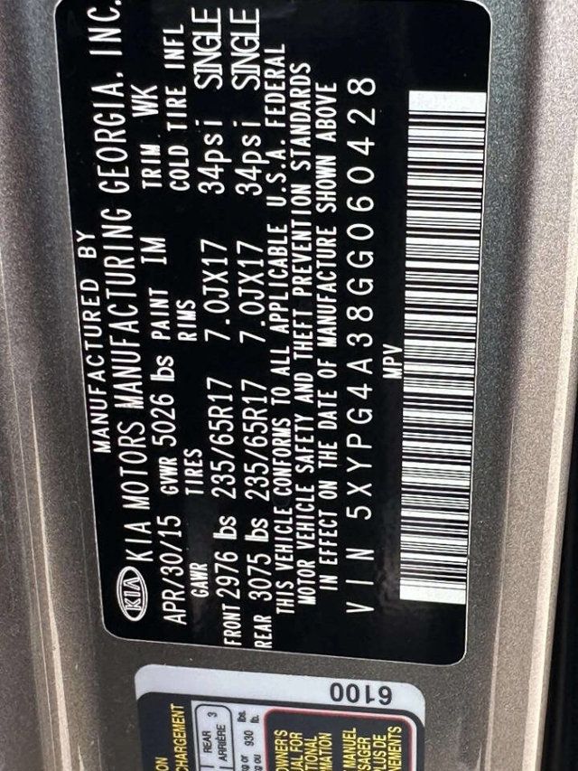 2016 Kia Sorento FWD 4dr 2.4L LX - 23059573 - 25