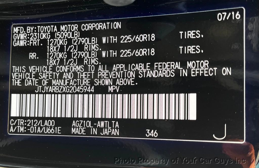 2016 Lexus NX 200t FWD 4dr - 23044136 - 36