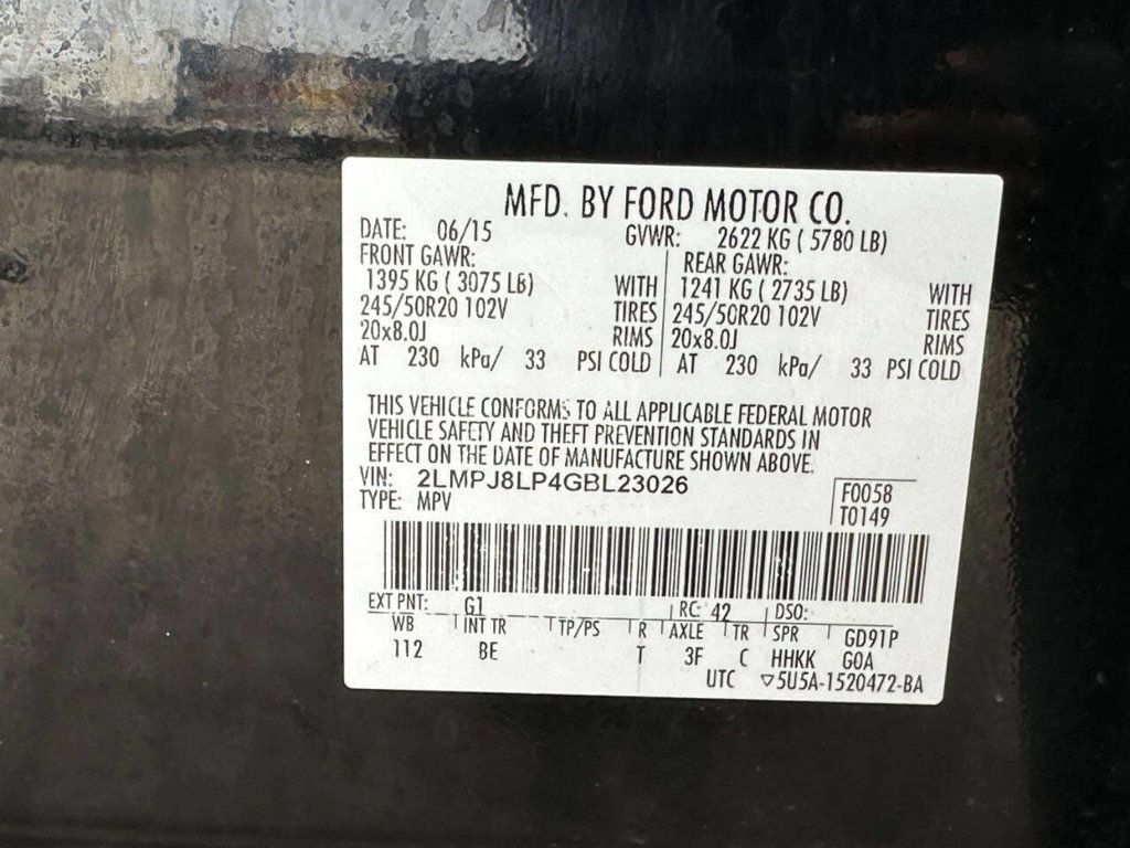 2016 Lincoln MKX AWD 4dr Reserve - 23003226 - 21