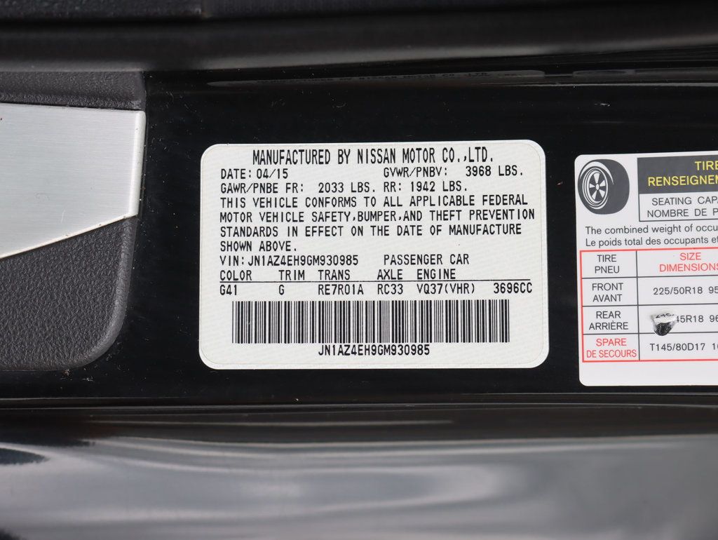 2016 Nissan 370Z 2dr Coupe Automatic Touring - 22908693 - 28