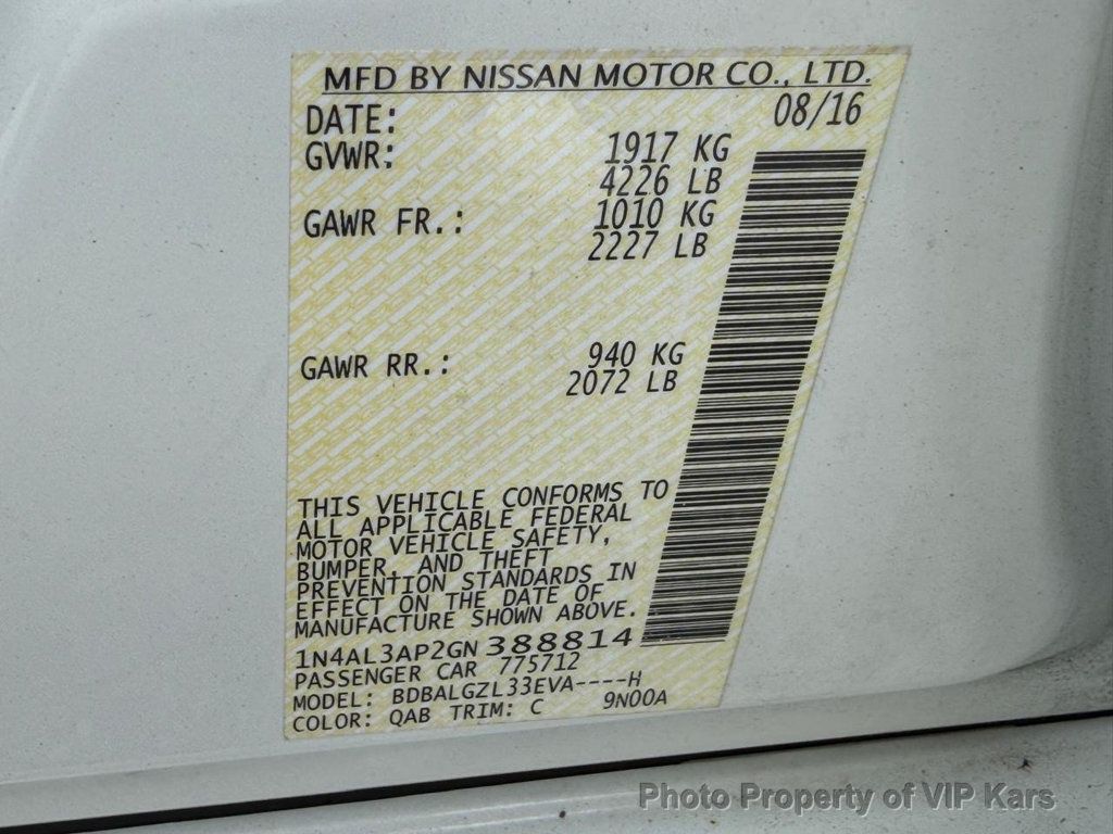 2016 Nissan Altima 4dr Sedan I4 2.5 - 22948590 - 19