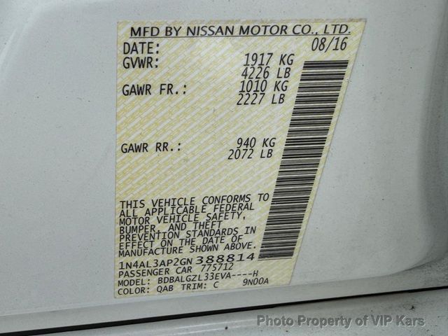 2016 Nissan Altima 4dr Sedan I4 2.5 - 22948590 - 19