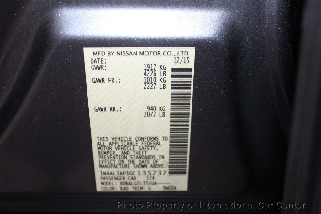 2016 Nissan Altima 4dr Sedan I4 2.5 S - 22931261 - 30