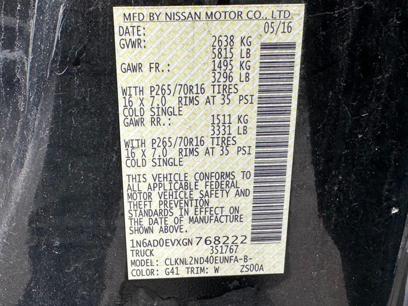 2016 Nissan Frontier 4WD Crew Cab SWB Automatic SV - 22866248 - 18