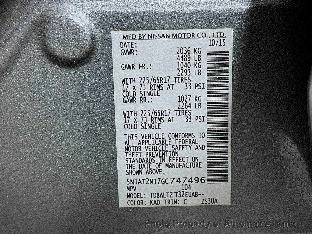 2016 Nissan Rogue SV - 22583719 - 37