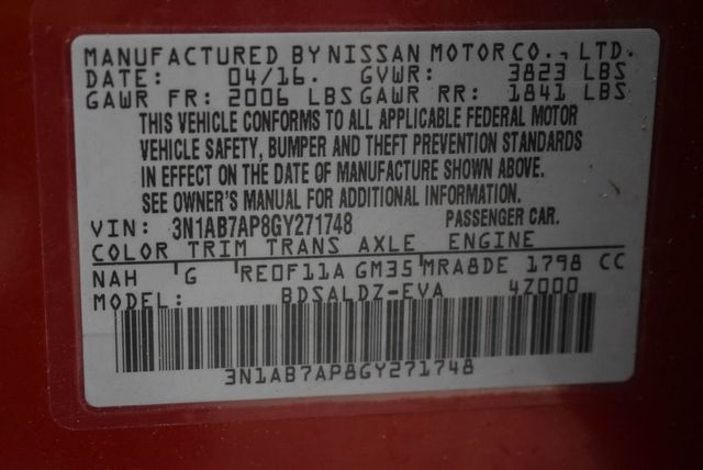 2016 Nissan Sentra 4dr Sedan I4 CVT SV - 22955842 - 11