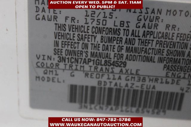 2016 Nissan Versa 4dr Sedan Automatic 1.6 S - 22943726 - 8