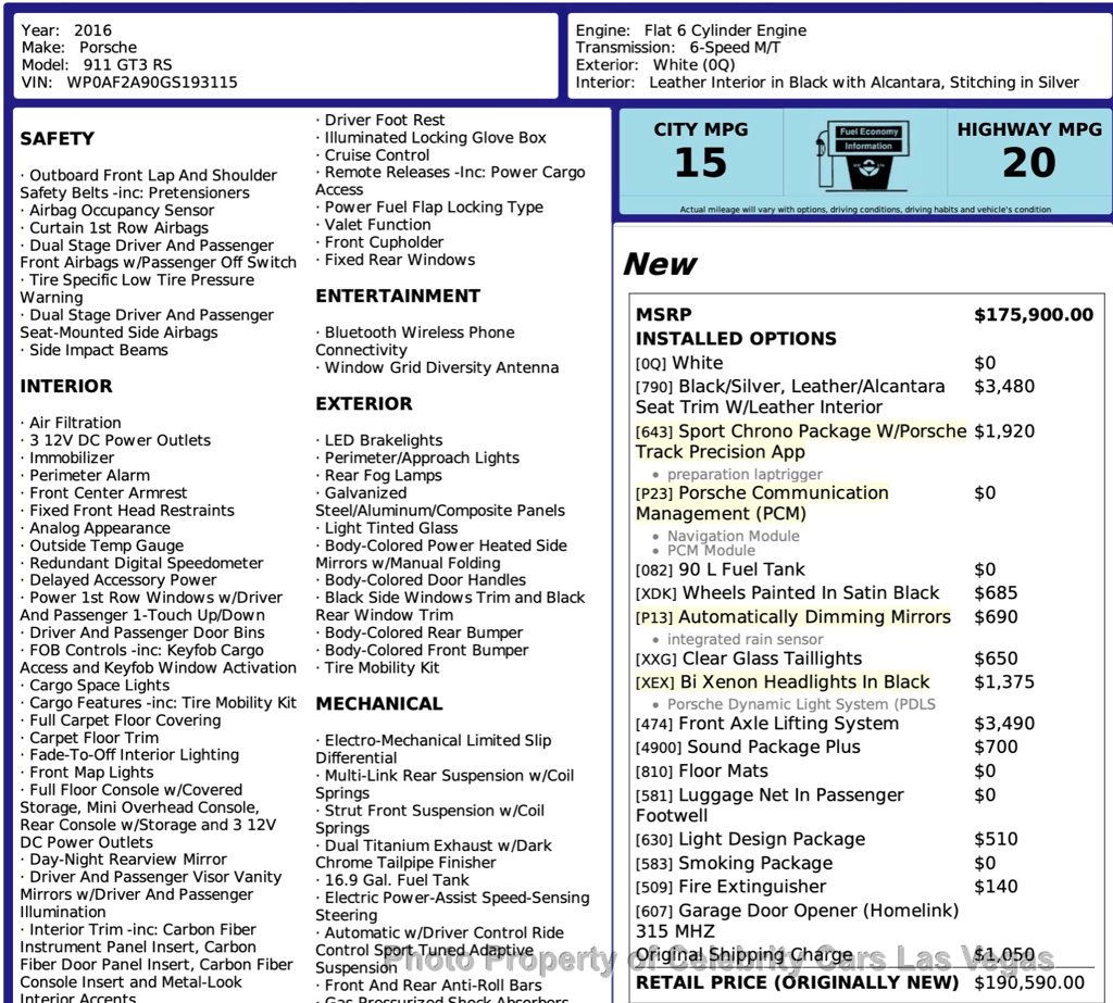 2016 Porsche 911 2dr Coupe GT3 RS - 23008420 - 9