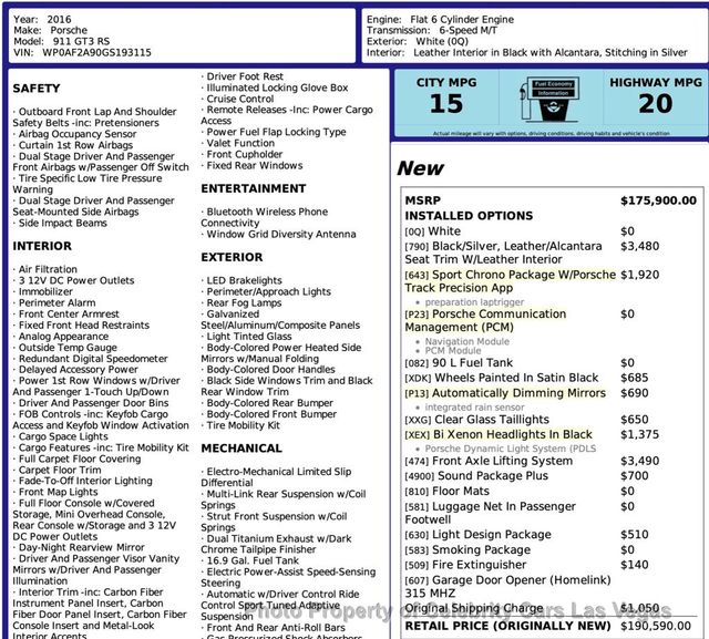2016 Porsche 911 2dr Coupe GT3 RS - 23008420 - 9