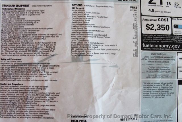 2016 Porsche 911 RARE TARGA 4S! LOADED SPECIAL ORDER CAR w/$152,015 STICKER PRICE - 16867473 - 65