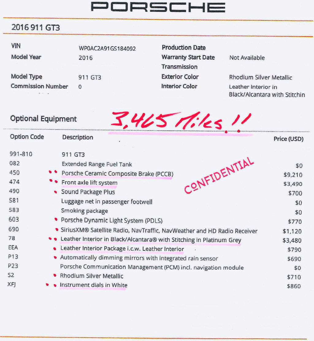 2016 Porsche 911 GT3 RHODIUM SLVR...3,465 Miles...PCCB, Front Lift - 22985021 - 19