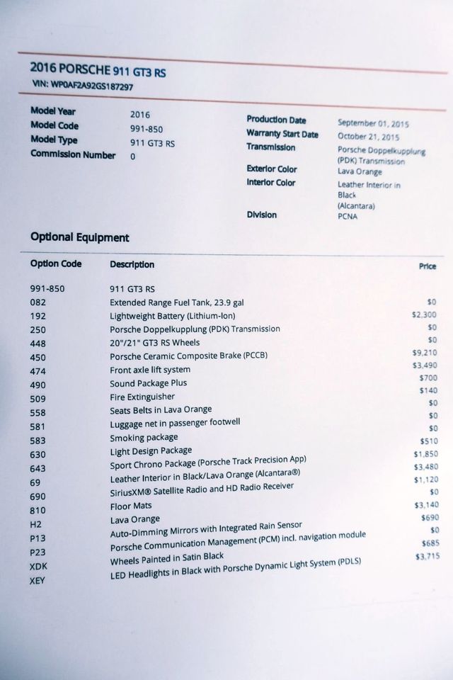 2016 Porsche 911 GT3RS LAVA ORANGE...7,483 Miles...Full Options!!  - 22868634 - 25