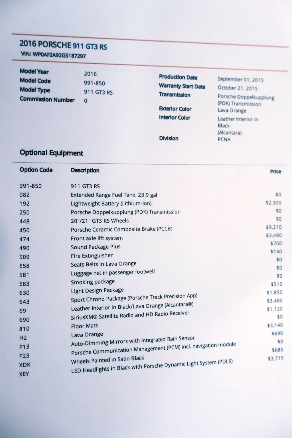 2016 Porsche GT3RS LAVA ORANGE...7,483 Miles...Full Options!!  - 22868634 - 25