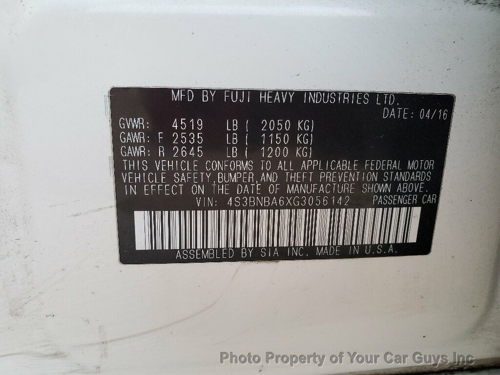 2016 Subaru Legacy 4dr Sedan 2.5i - 22846538 - 26
