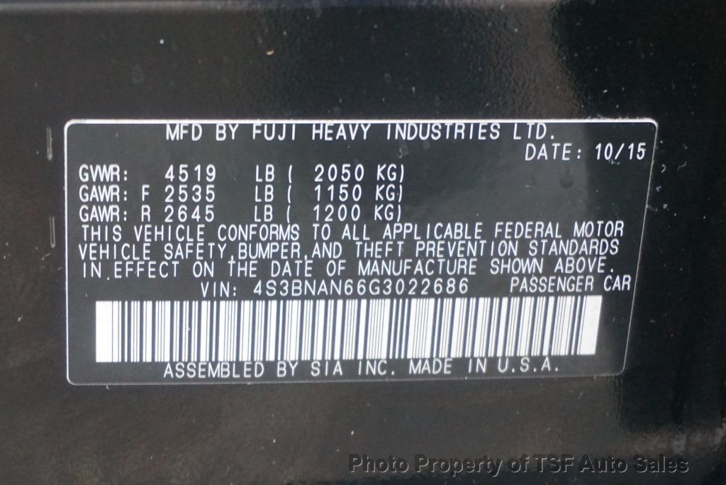2016 Subaru Legacy 4dr Sedan 2.5i Limited PZEV EYESIGHT/NAVIGATION/MOONROOF/KEYLESS - 22932264 - 48