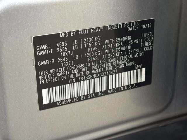 2016 Subaru Outback 4dr Wagon H4 Automatic 2.5i Limited - 22993330 - 37