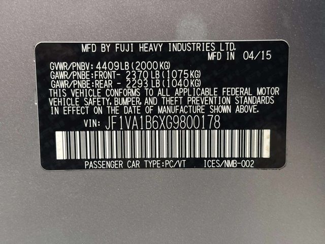2016 Subaru WRX 4dr Sedan Manual - 23039956 - 31