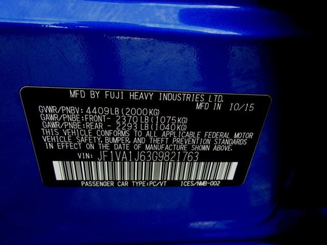 2016 Subaru WRX 4dr Sedan Manual Limited - 23093946 - 37