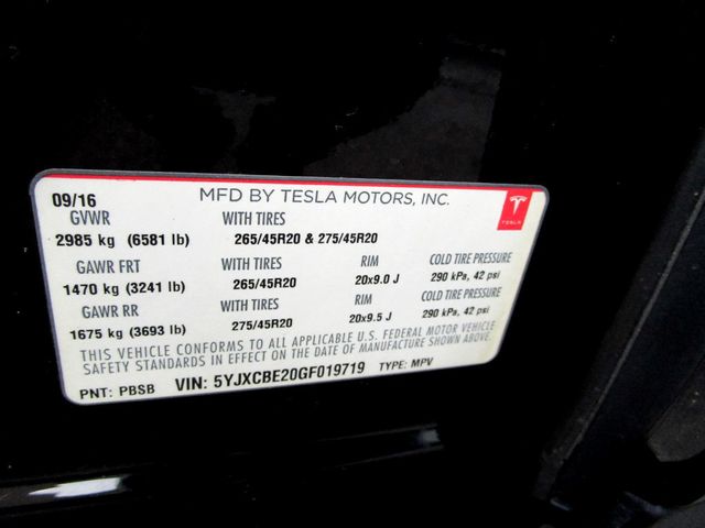 2016 Tesla Model X AWD 4dr 75D - 23015933 - 42