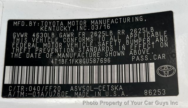 2016 Toyota Camry  - 23071024 - 22
