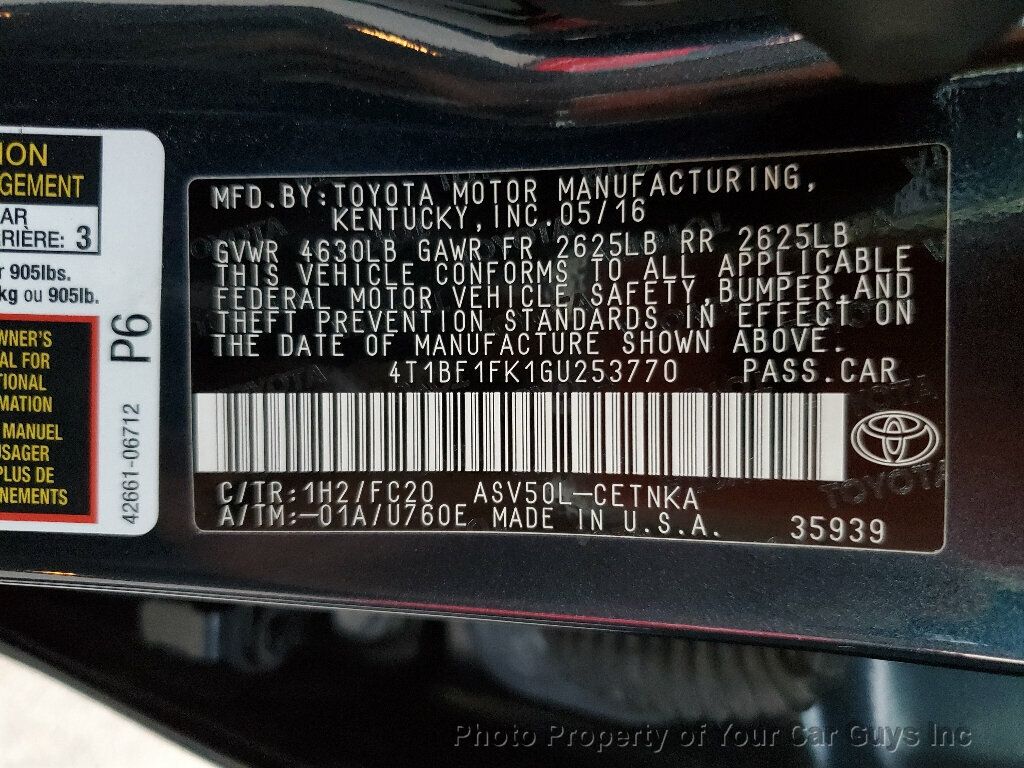 2016 Toyota Camry 4dr Sedan I4 Automatic LE - 22625915 - 22