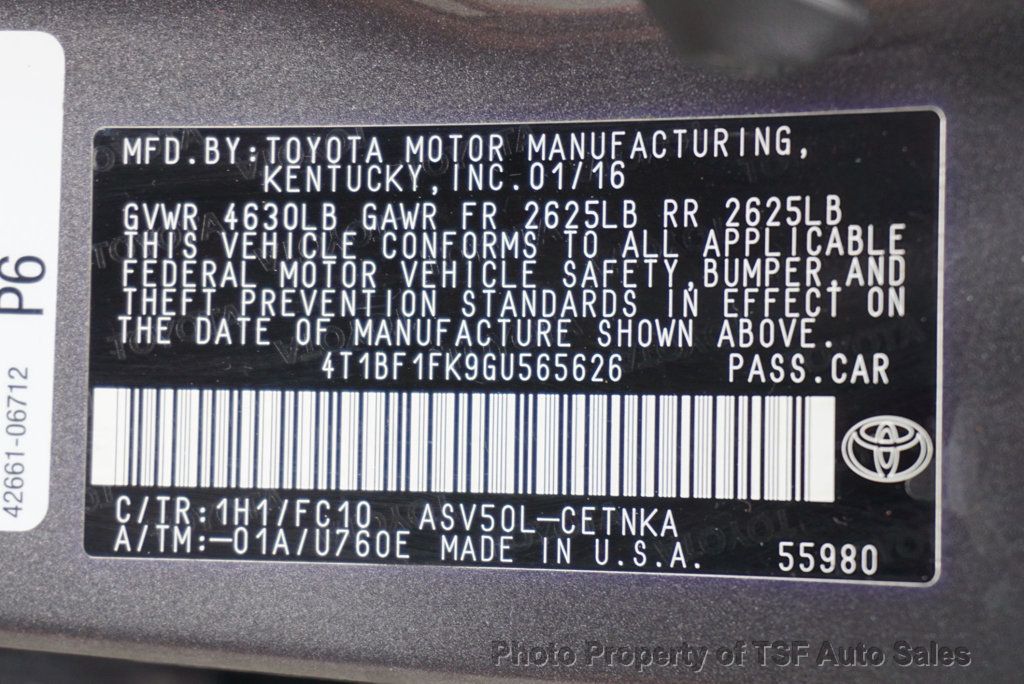 2016 Toyota Camry 4dr Sedan I4 Automatic LE - 22598519 - 31