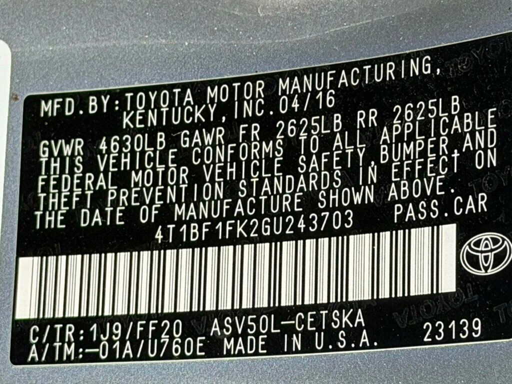 2016 Toyota Camry 4dr Sedan I4 Automatic SE - 23026906 - 41