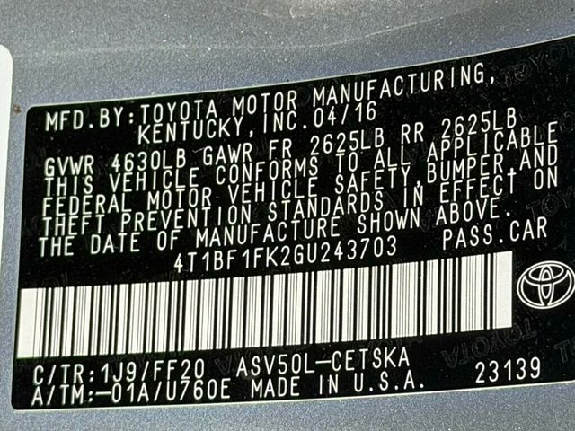 2016 Toyota Camry 4dr Sedan I4 Automatic SE - 23026906 - 41