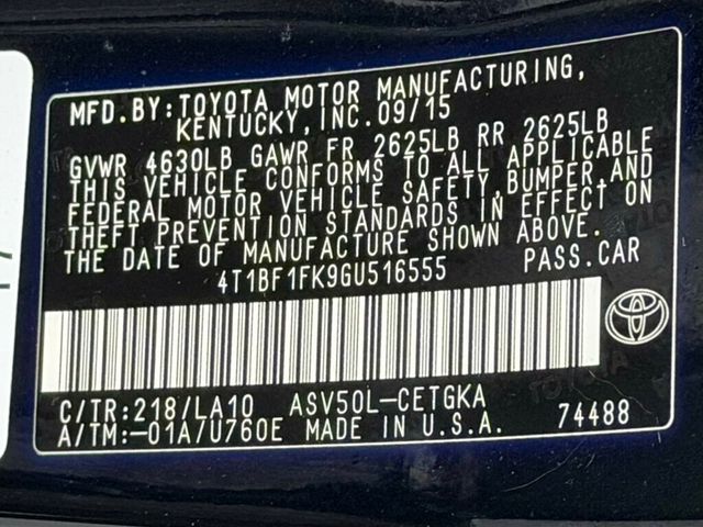 2016 Toyota Camry 4dr Sedan I4 Automatic XLE - 23042706 - 45