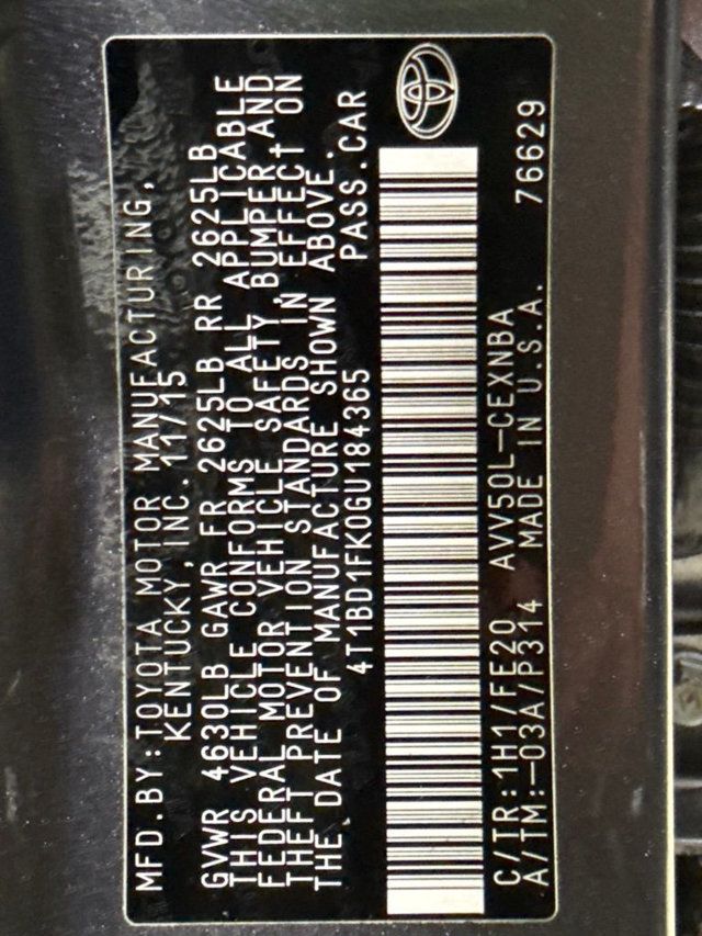 2016 Toyota Camry Hybrid 4dr Sedan LE - 23062461 - 27