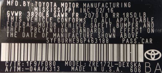 2016 Toyota Corolla 4dr Sedan Automatic L - 23004981 - 9