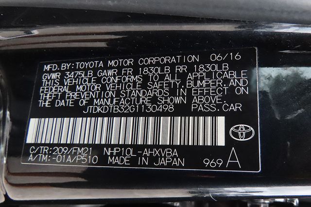 2016 TOYOTA PRIUS C 5dr Hatchback Two - 22630874 - 29