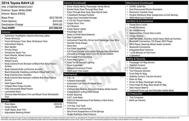 2016 Toyota RAV4 AWD 4dr LE - 22997770 - 5