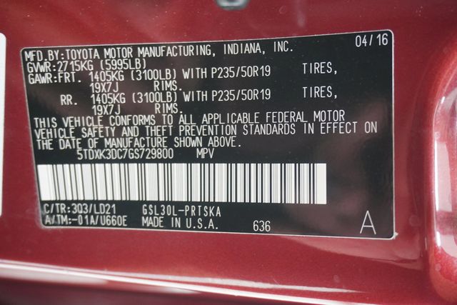 2016 Toyota Sienna 5dr 8-Passenger Van SE FWD - 23039771 - 34
