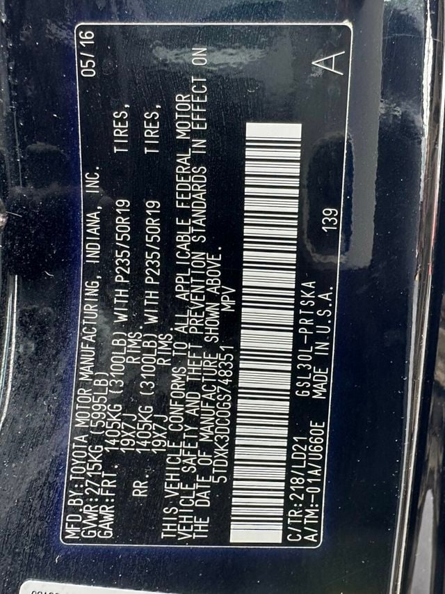 2016 Toyota Sienna 5dr 8-Passenger Van SE FWD - 23067661 - 49