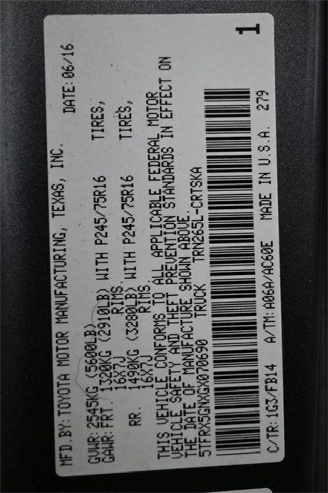 2016 Toyota Tacoma SR5 Access Cab 2WD I4 Automatic - 22949649 - 6