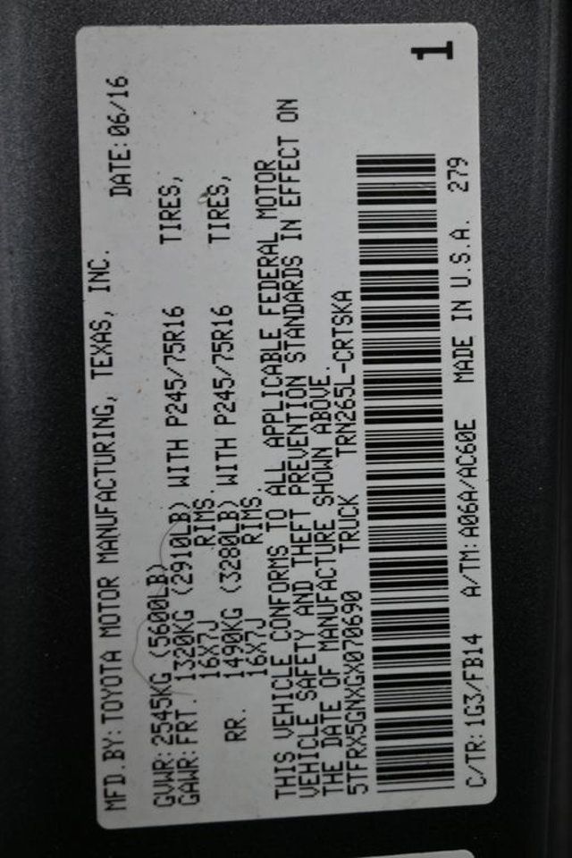 2016 Toyota Tacoma SR5 Access Cab 2WD I4 Automatic - 22991318 - 1