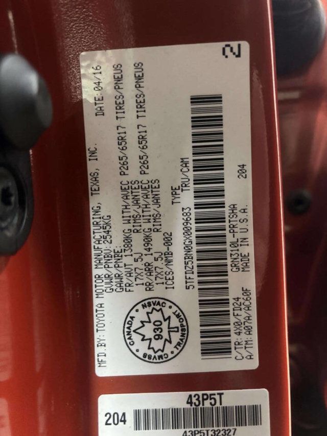 2016 Toyota Tacoma SR5 Double Cab 4WD LB V6 Automatic - 22985494 - 36