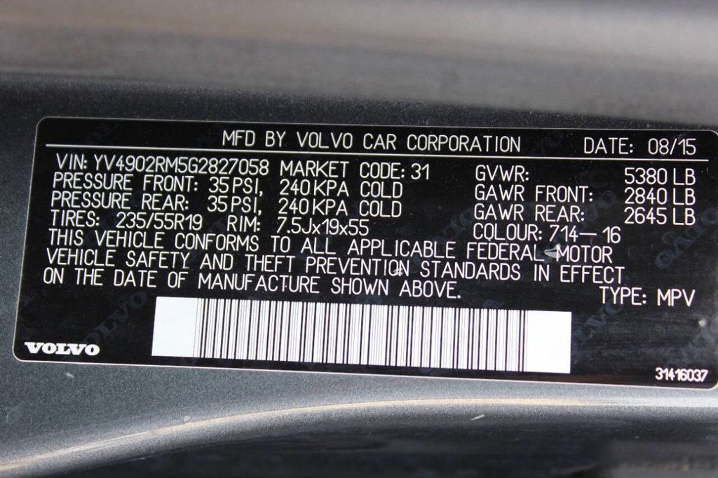 2016 Volvo XC60 AWD 4dr T6 Platinum - 22899817 - 30