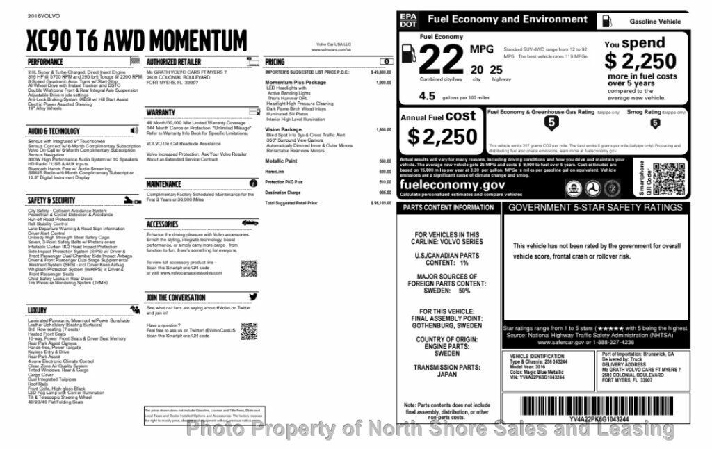 2016 Volvo XC90 AWD 4dr T6 Momentum - 22918445 - 11