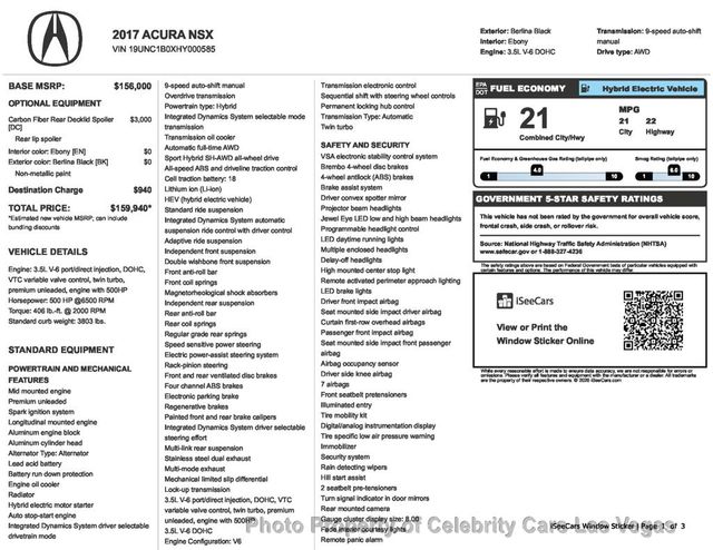 2017 Acura NSX Coupe - 23013623 - 47