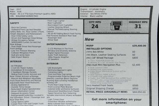 2017 Audi A4 2.0 TFSI Automatic Premium quattro AWD - 22986854 - 45