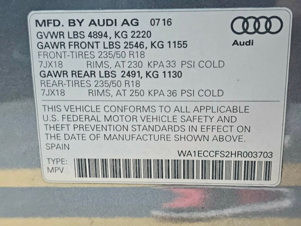 2017 Audi Q3 2.0 TFSI Premium quattro AWD - 22941509 - 37